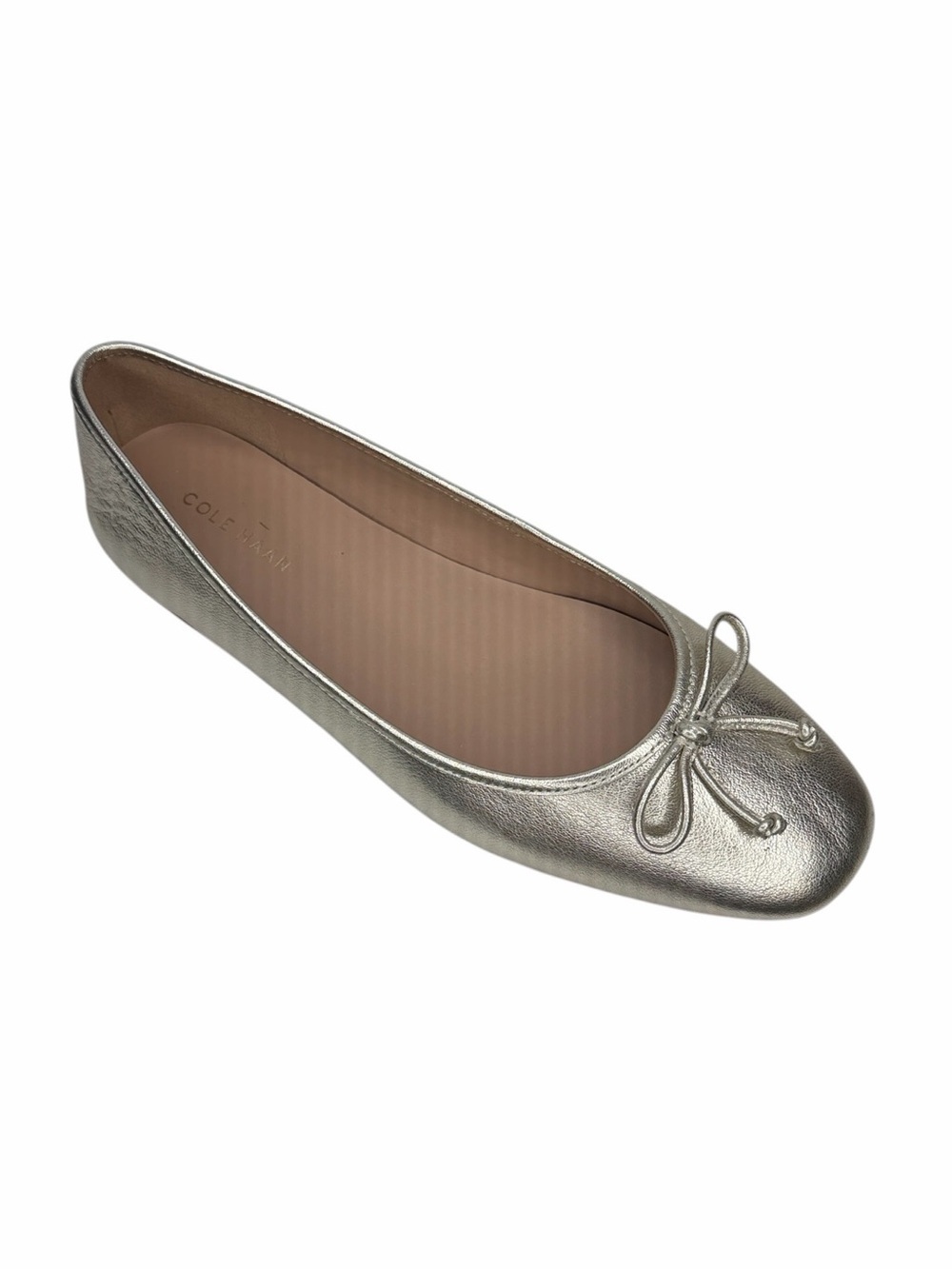 Cole Haan Metallic Gold Ballet Flat with Bow